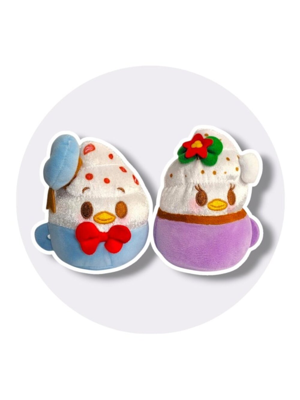 Disney Munchlings Micro Plush: Donald Duck Eggnog and Daisy Duck Cocoa